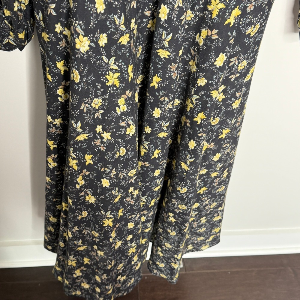 DOEN Charleston Noir Winding Blossoms Floral Midi Dress XXL Organic Cotton Boho - Picture 11 of 16